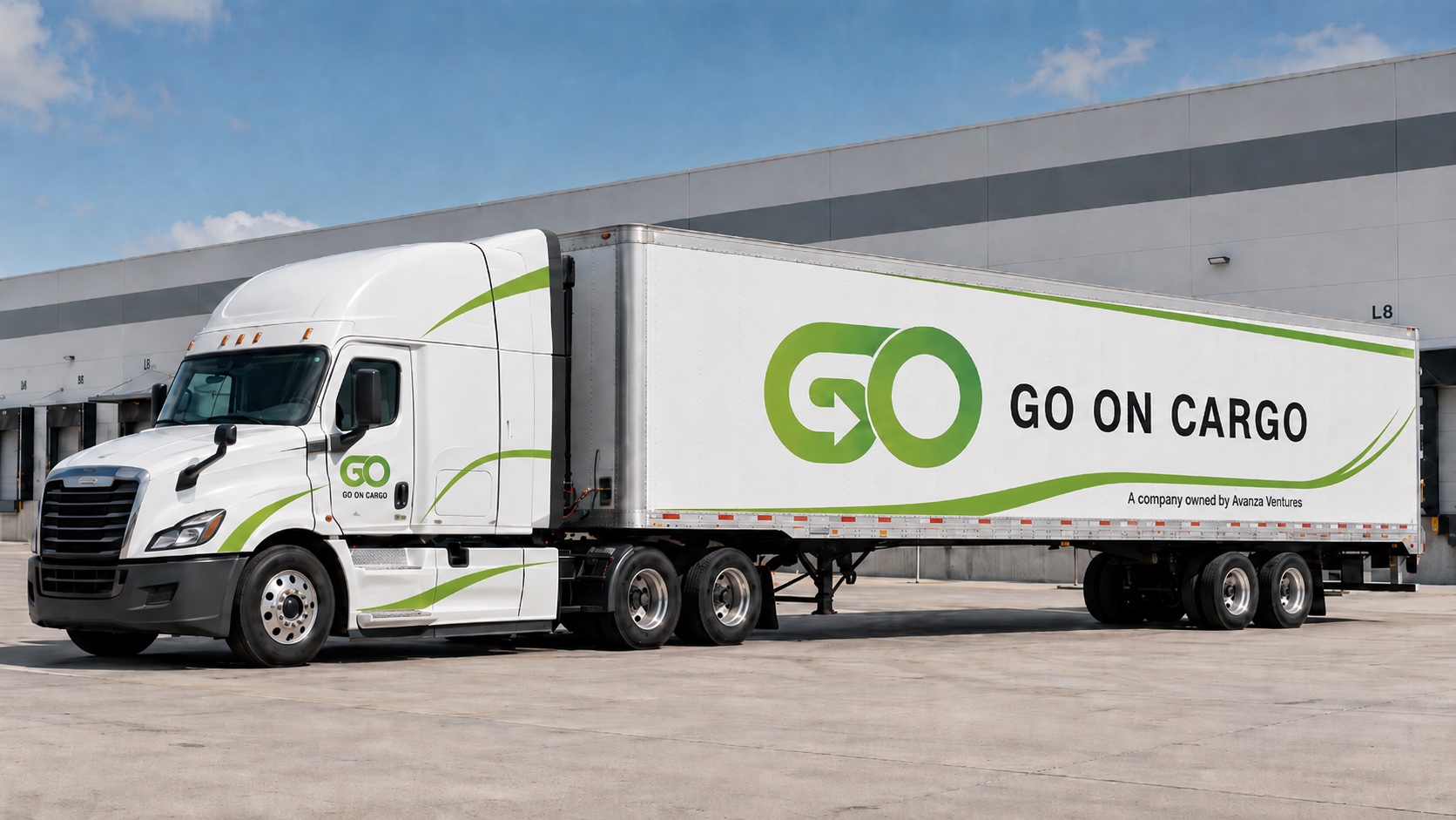 Go On Cargo semi truck at a distribution center